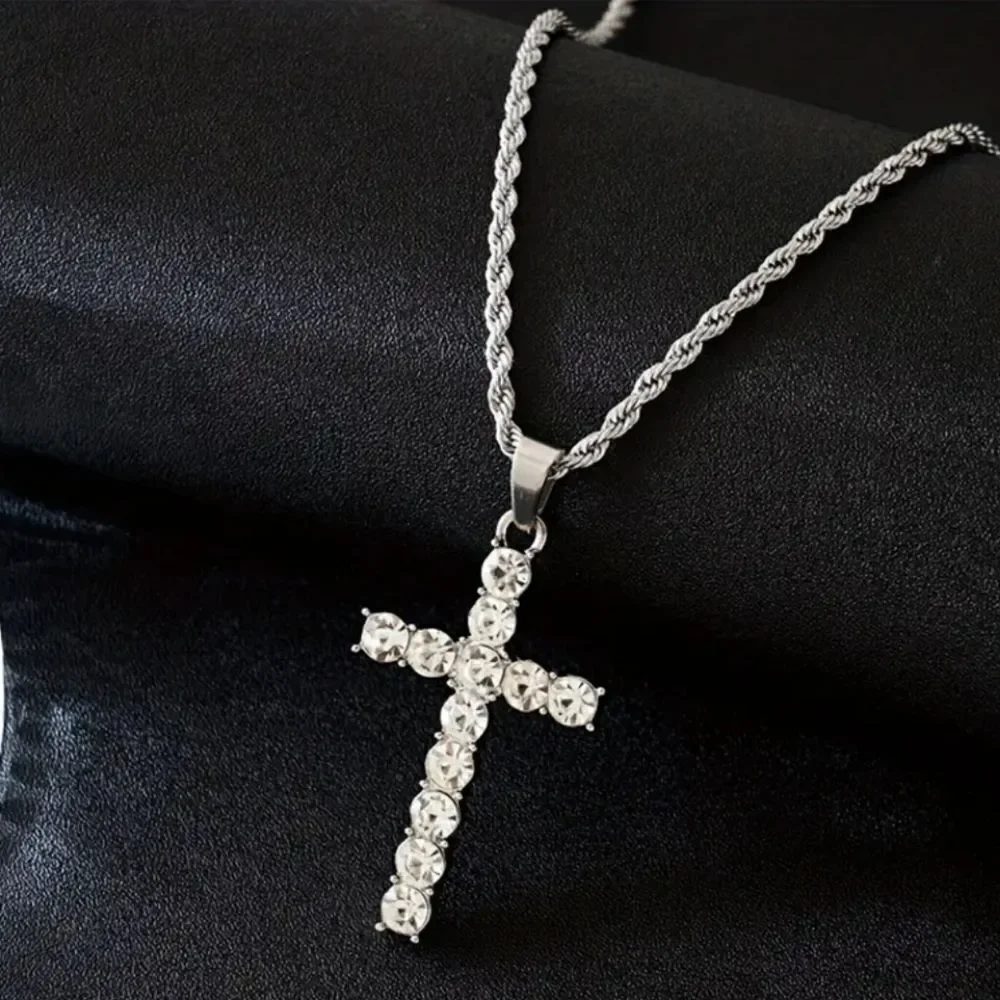 24-inch sparkling Cross pendant necklace